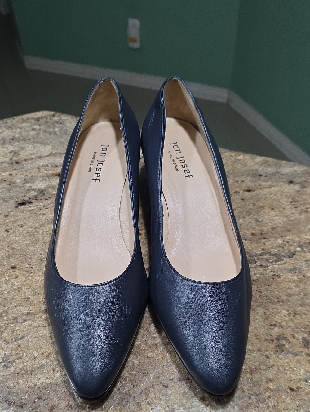 Jon Josef Navy Blue Leather Pumps Size US 9